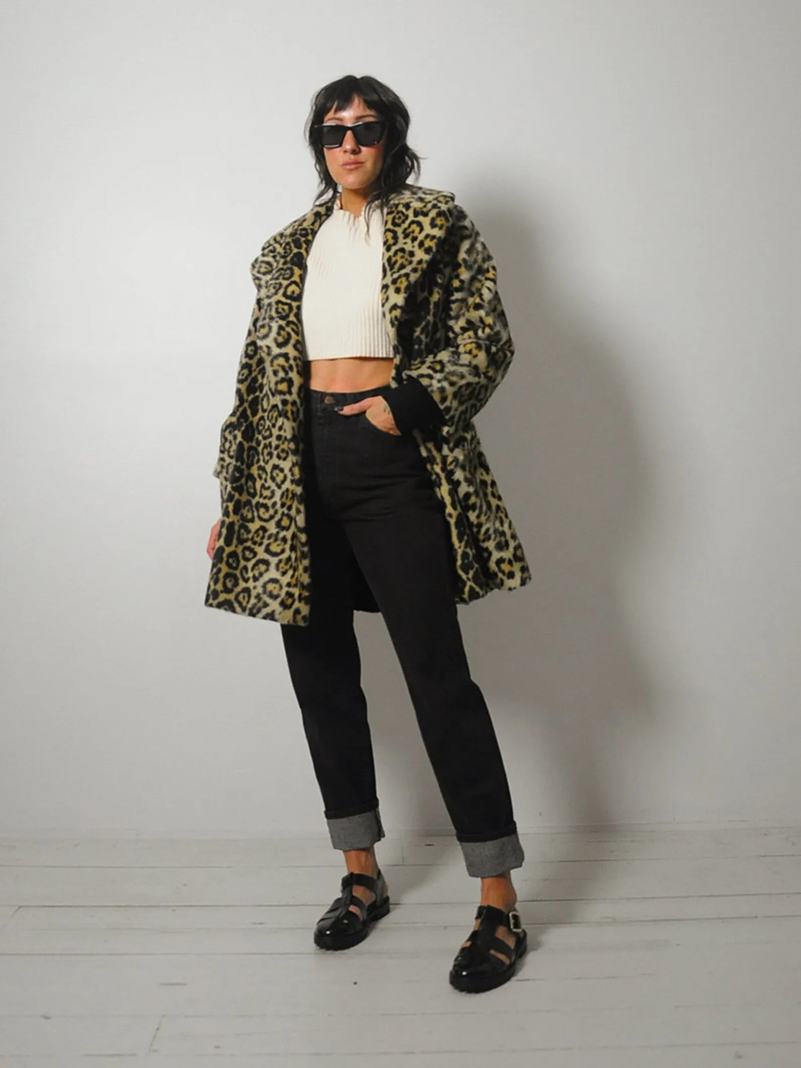 1960's Safari Faux Fur Leopard Coat