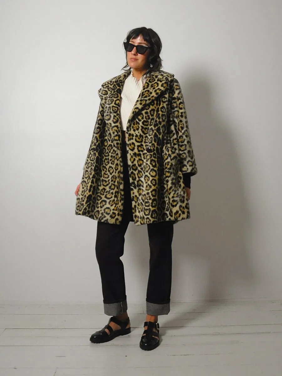 1960's Safari Faux Fur Leopard Coat