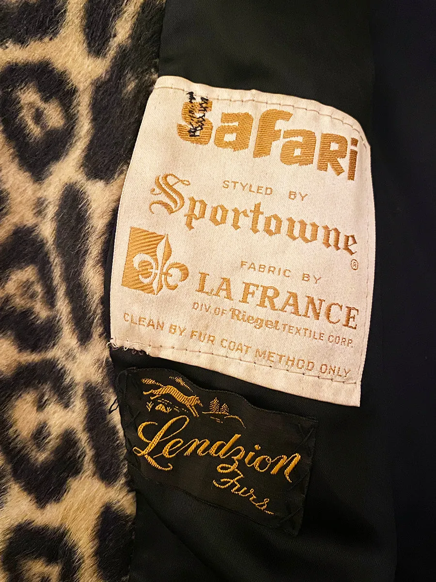 1960's Safari Faux Fur Leopard Coat