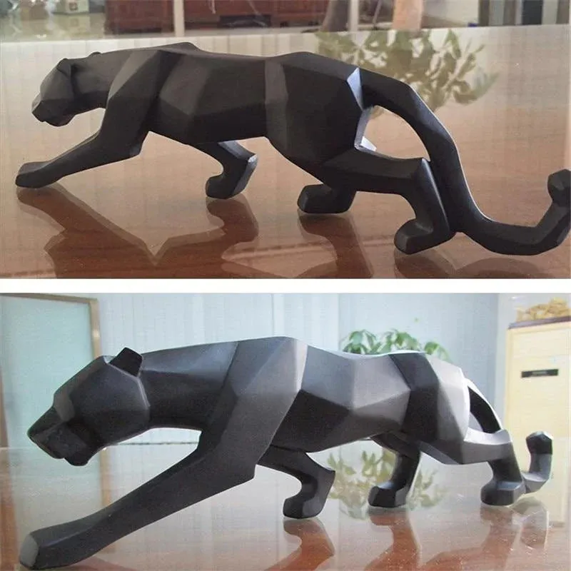 Abstract Themed Panther Figurine Statue Home Decoration