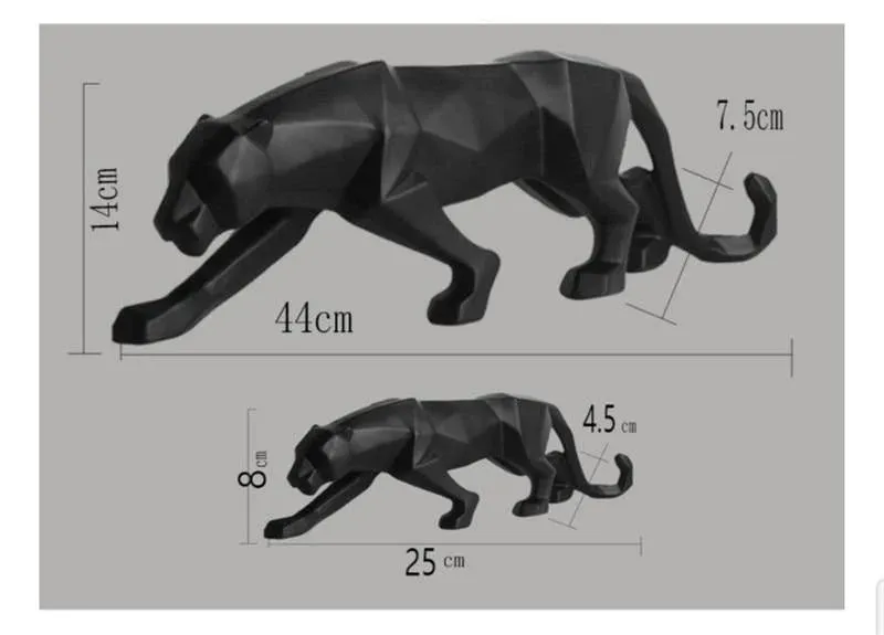 Abstract Themed Panther Figurine Statue Home Decoration