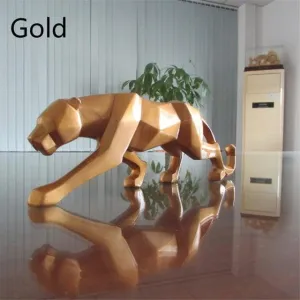 Abstract Themed Panther Figurine Statue Home Decoration