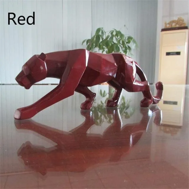 Abstract Themed Panther Figurine Statue Home Decoration