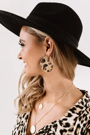 Already Infatuated Leopard Earrings In Gold