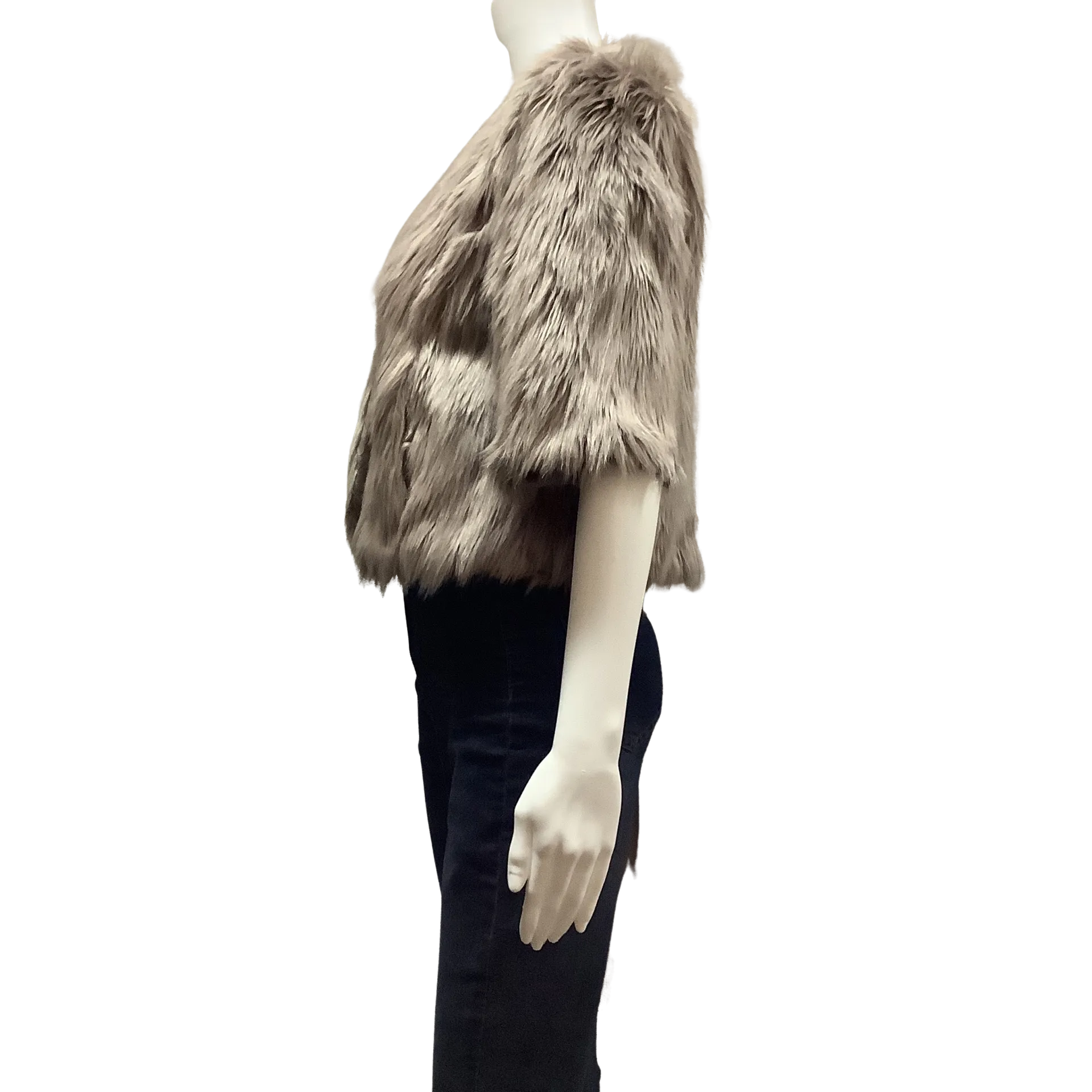 BCBG Maxamara Women's Jacket Tan Faux Fur Size: M