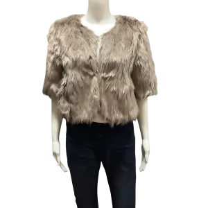 BCBG Maxamara Women's Jacket Tan Faux Fur Size: M