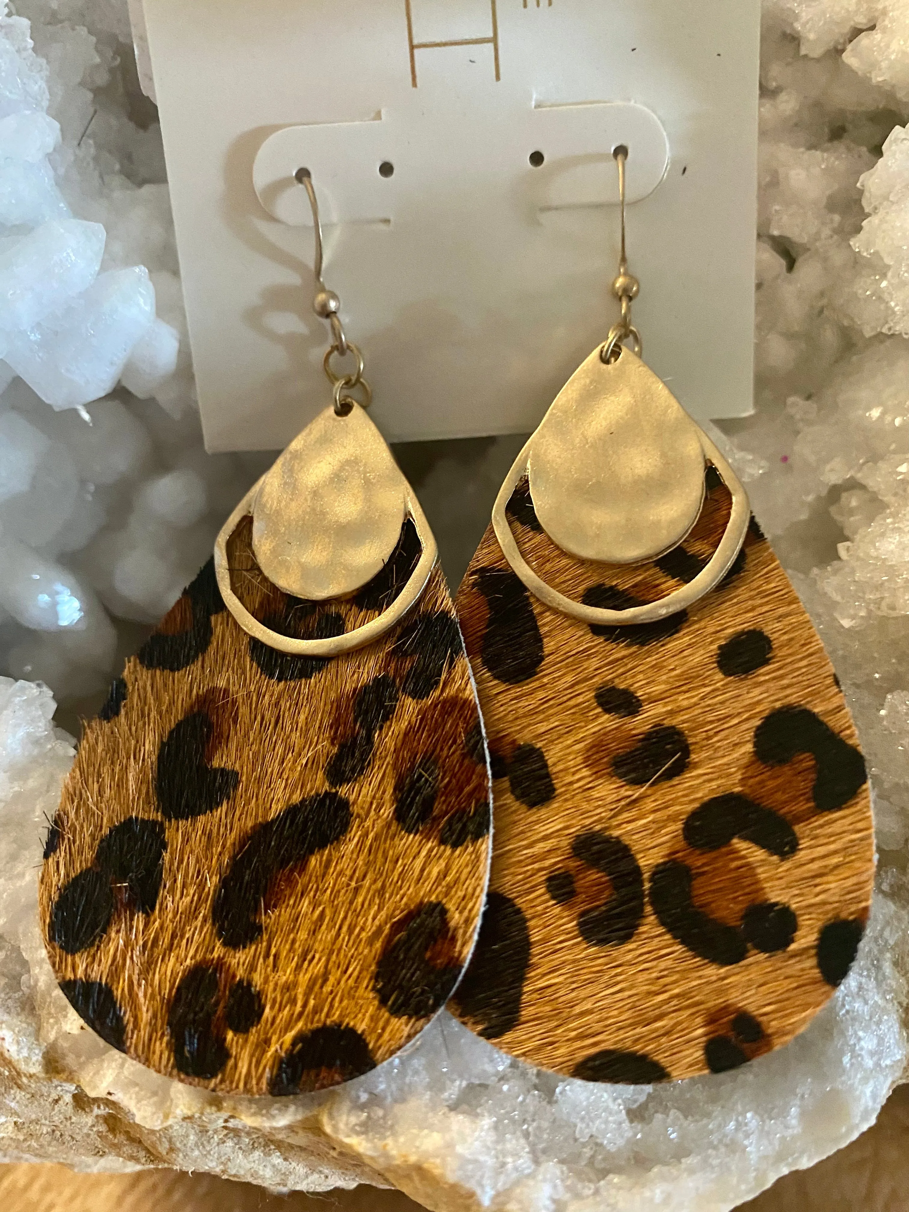 Breckenridge Leopard Tear Drop Earrings