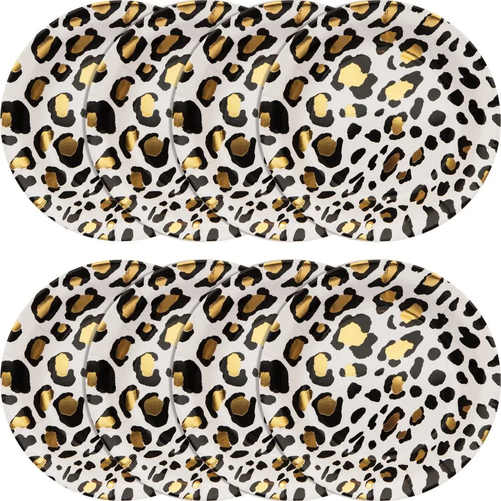 Bulk Leopard Paper Dessert Plates (96 per Case)