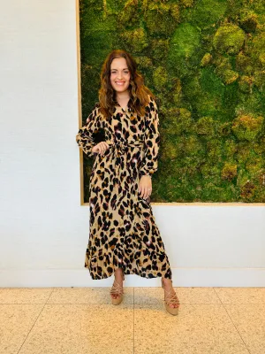 Celine animal print wrap dress