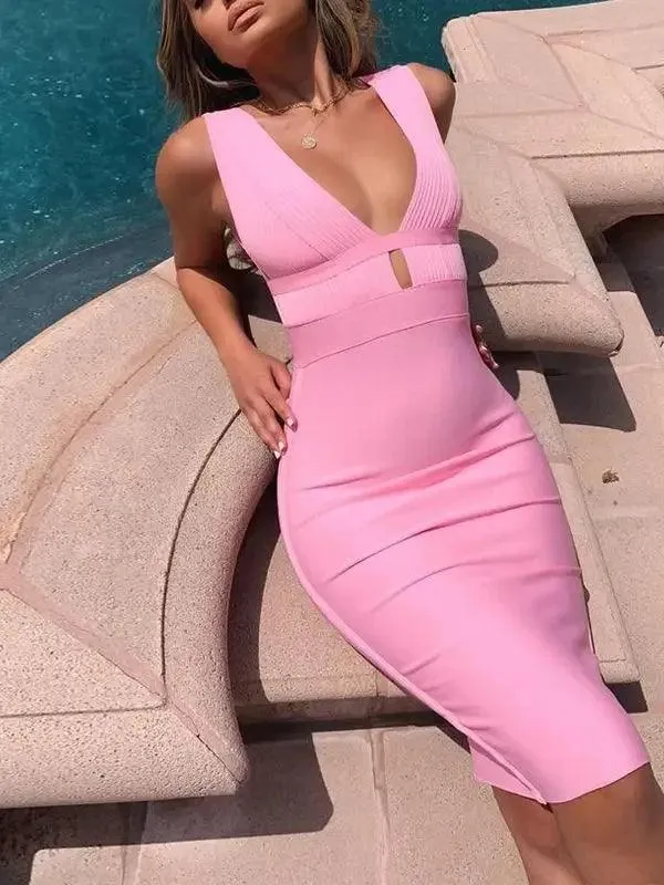 Chic Pink Cut-Out Bodycon Dress - Your Ultimate Summer Statement Piece