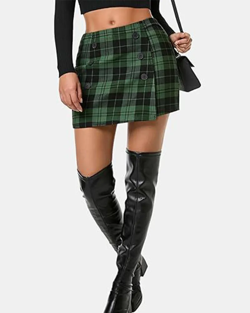 Coarse Tweed Mini Skirt