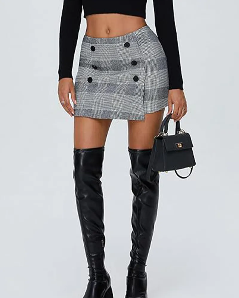 Coarse Tweed Mini Skirt