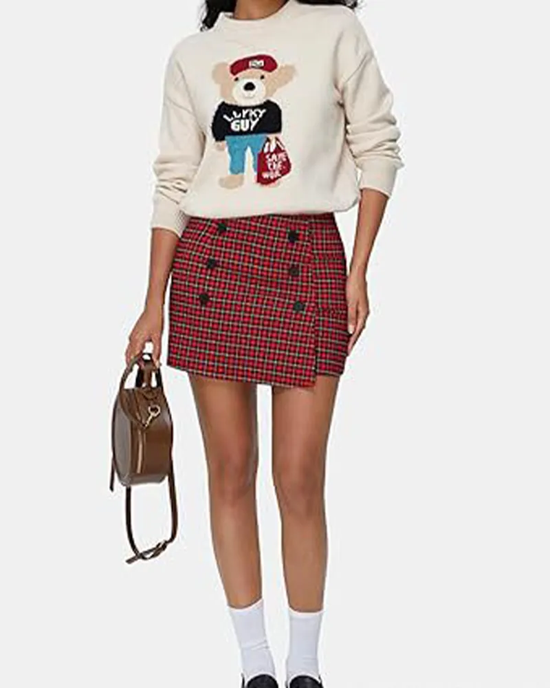 Coarse Tweed Mini Skirt