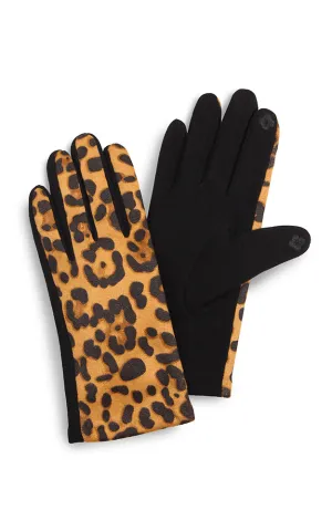 EAG3549 Beige Leopard Smart Touch Glove (12prs Pack)