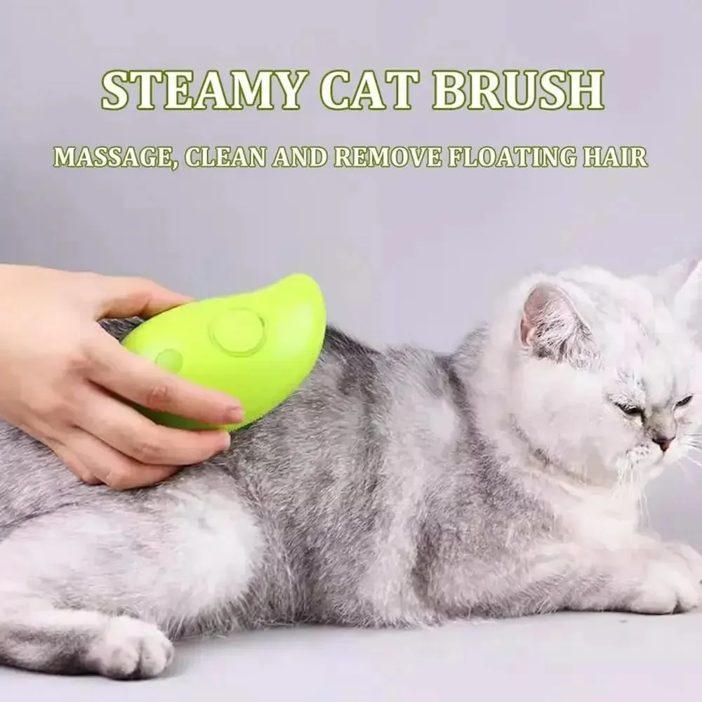 Electric Spray Water Spray Pet Cat/ Kitten & Dog/ puppy Grooming Comb with Soft Silicone Depilation Brush Bath Grooming