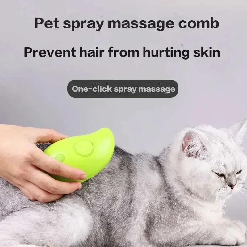 Electric Spray Water Spray Pet Cat/ Kitten & Dog/ puppy Grooming Comb with Soft Silicone Depilation Brush Bath Grooming