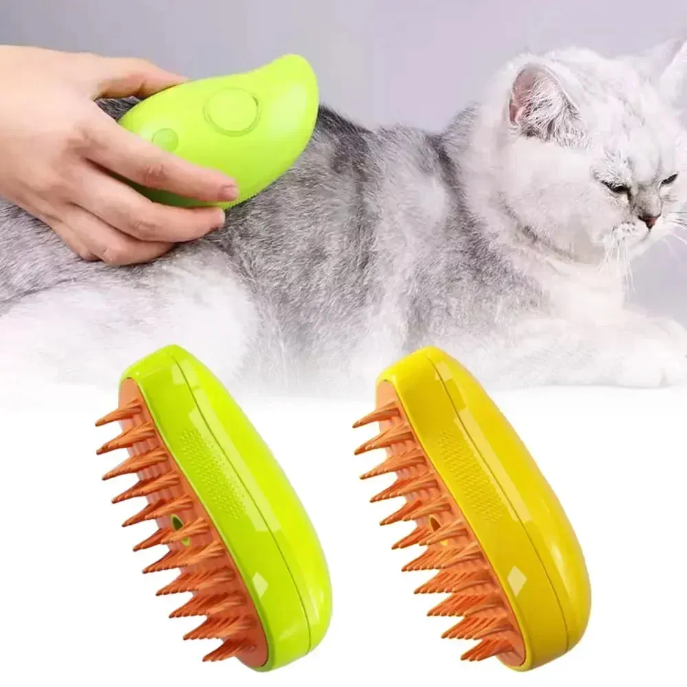 Electric Spray Water Spray Pet Cat/ Kitten & Dog/ puppy Grooming Comb with Soft Silicone Depilation Brush Bath Grooming