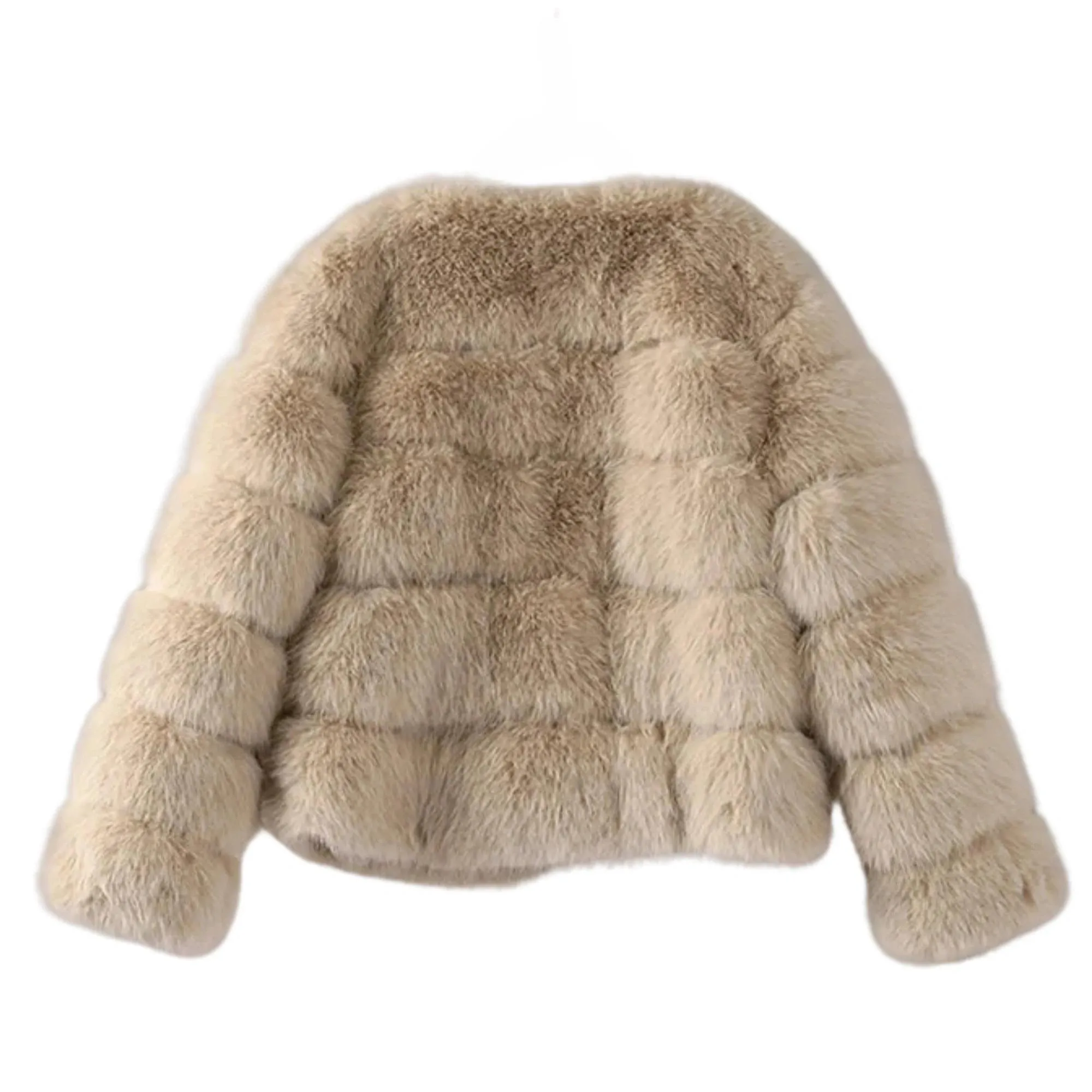 Faux Fur Short Coat Women's Cropped Artificial Fox Fur Jacket Women Winter Fluffy Top Thick Warm Furry Fur Outerwear