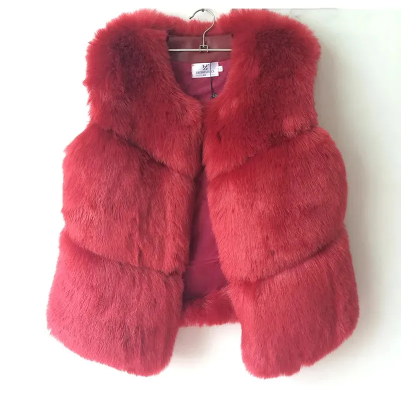 Faux Fur Vest Winter Thick & Warm Feel Waistcoat