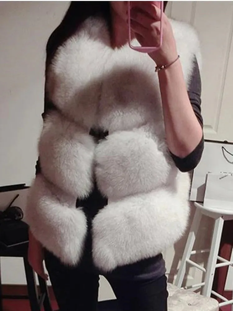 Faux Fur Vest Winter Thick & Warm Feel Waistcoat