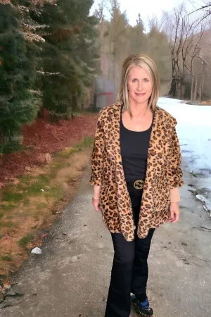 Favorite Fleece Faux Fur Lounge Coat - Leopard