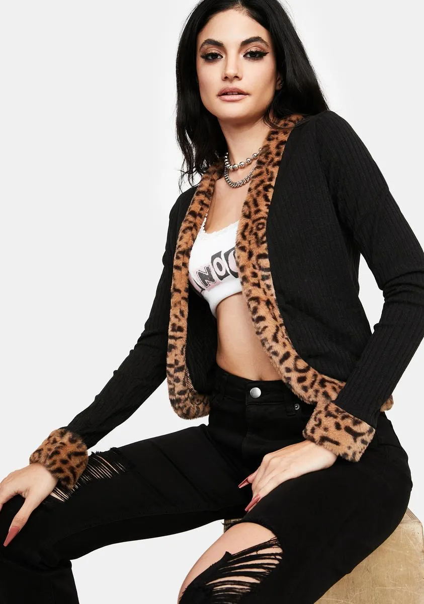 Flirty Date Leopard Cardigan