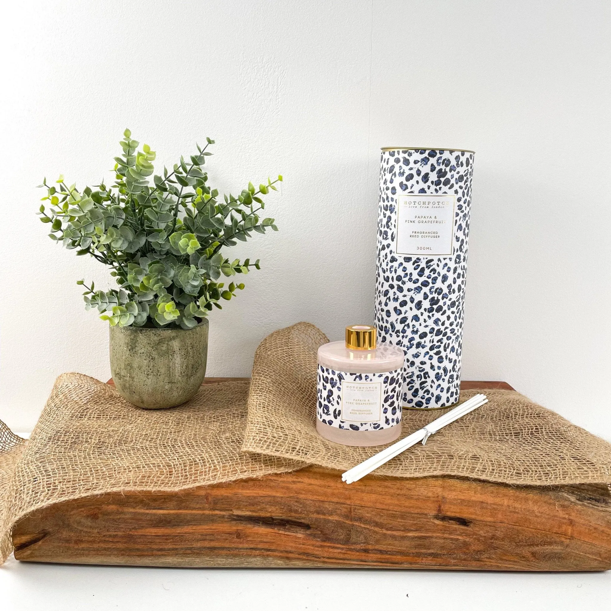 Frida Leopard Print Reed Diffuser - Papaya & Pink Grapefruit