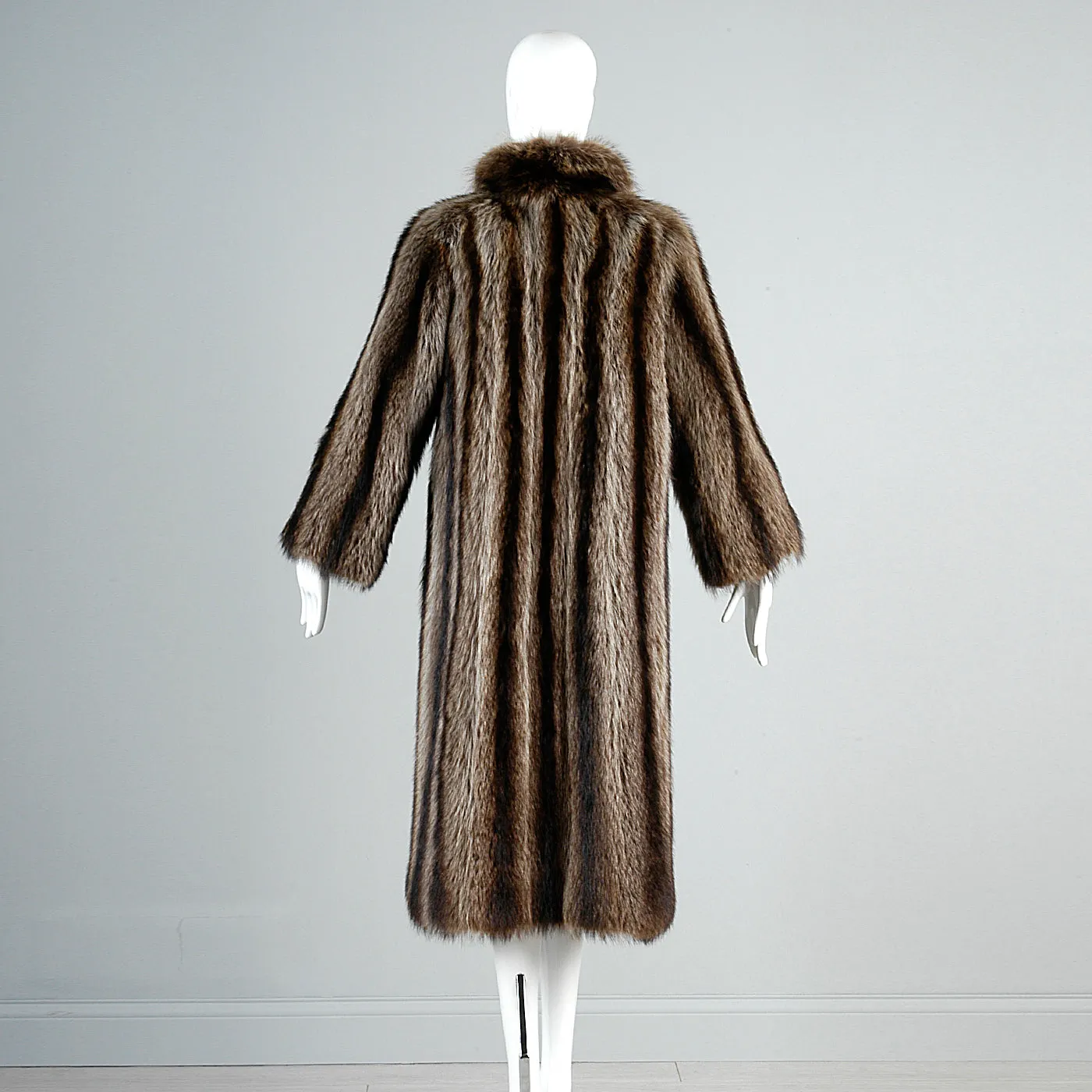 Full Length Saks Fifth Avenue Raccoon Fur Stroller Coat Revillon Winter Column