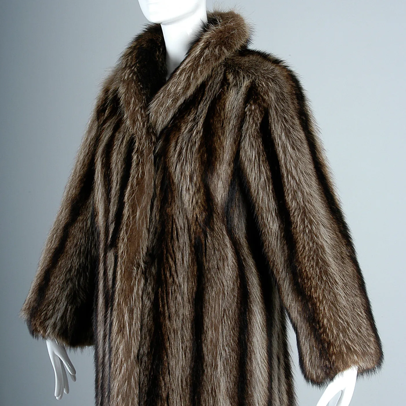 Full Length Saks Fifth Avenue Raccoon Fur Stroller Coat Revillon Winter Column