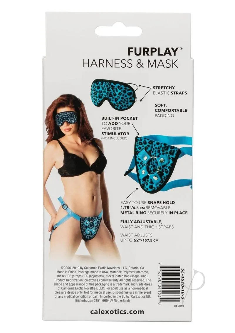 Furplay Harness and Mask - Blue Leopard