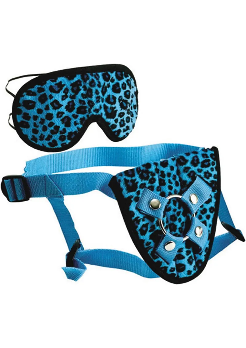 Furplay Harness and Mask - Blue Leopard