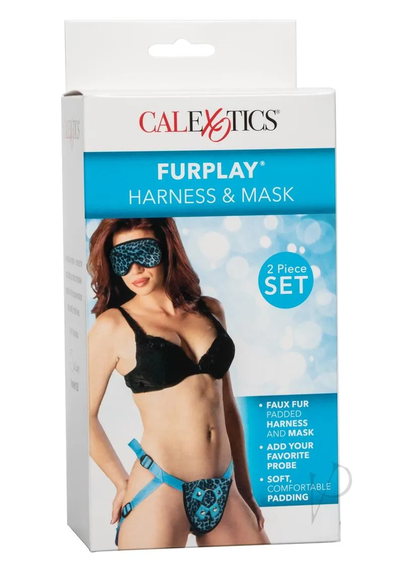 Furplay Harness and Mask - Blue Leopard