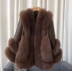 Genuine Fox Fur & Leather Jacket