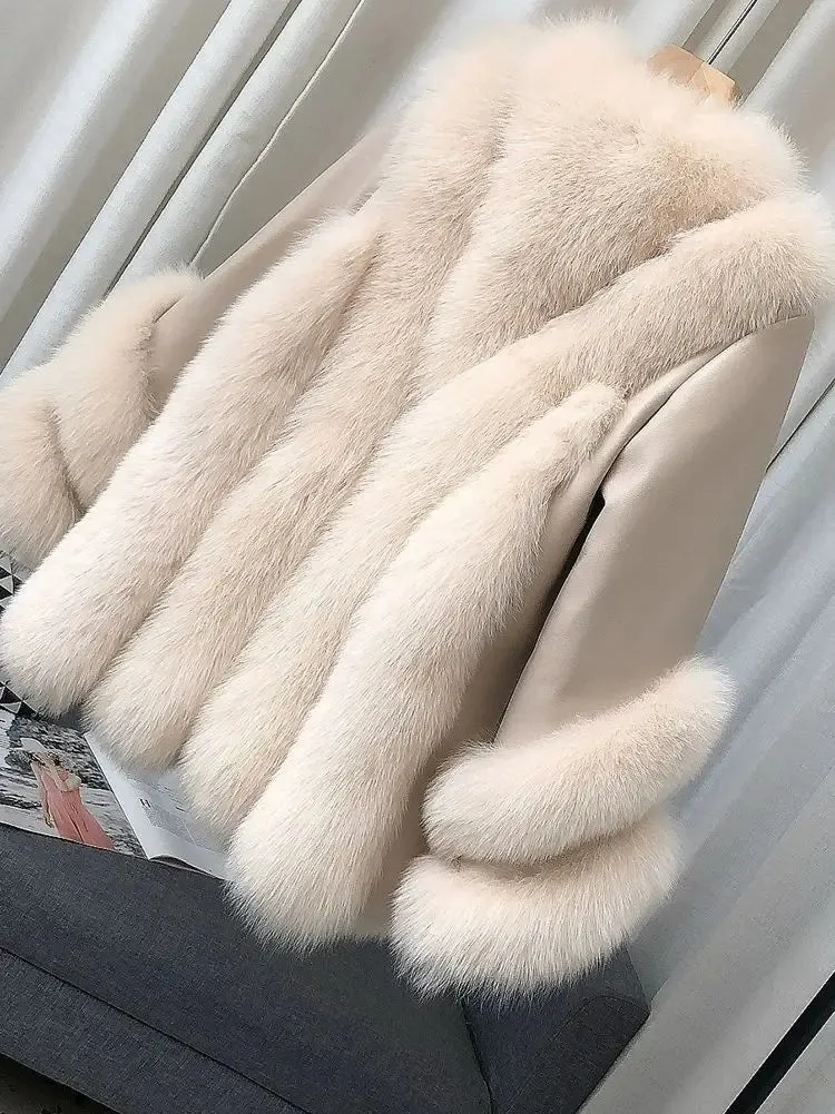 Genuine Fox Fur & Leather Jacket