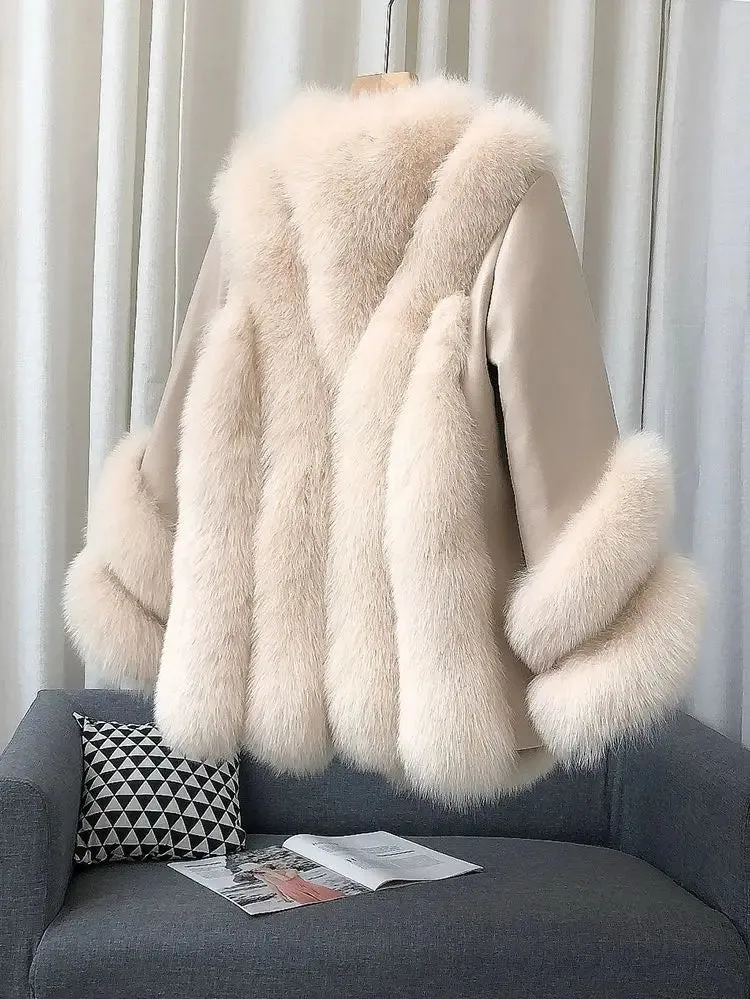 Genuine Fox Fur & Leather Jacket