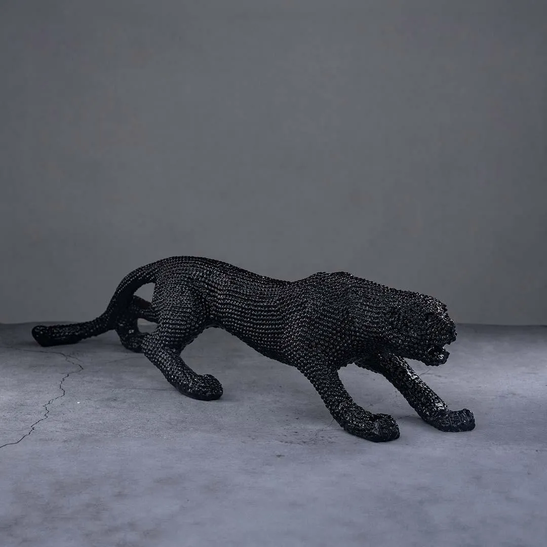 GLAM LEOPARD HANDMADE SCULPTURE