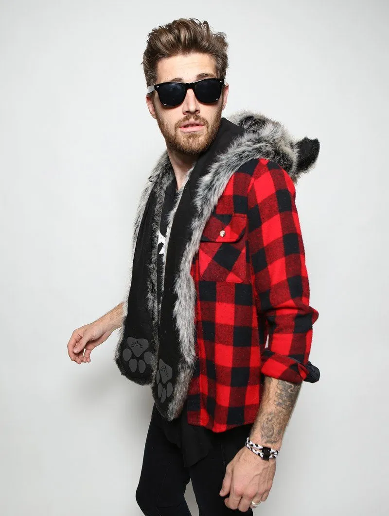 Grey Wolf Faux Fur Hood | Men's