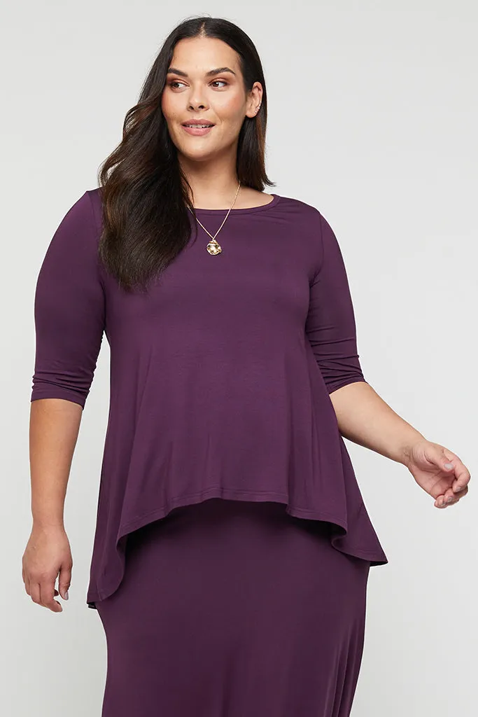 Hi Lo Hem Top - Plum