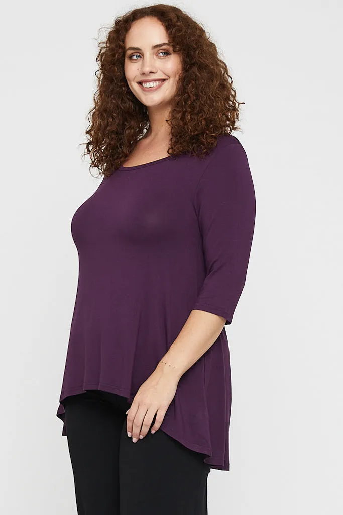 Hi Lo Hem Top - Plum