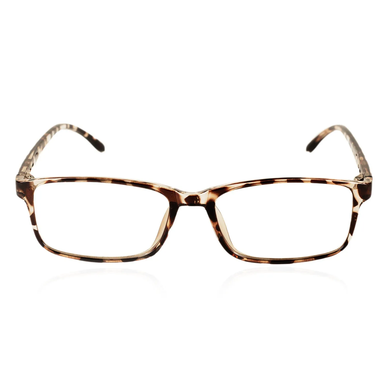 iB-iP Women's Retro Rectangle Thin Rim Black Leopard Fashion Clear Lens Eyeglasses