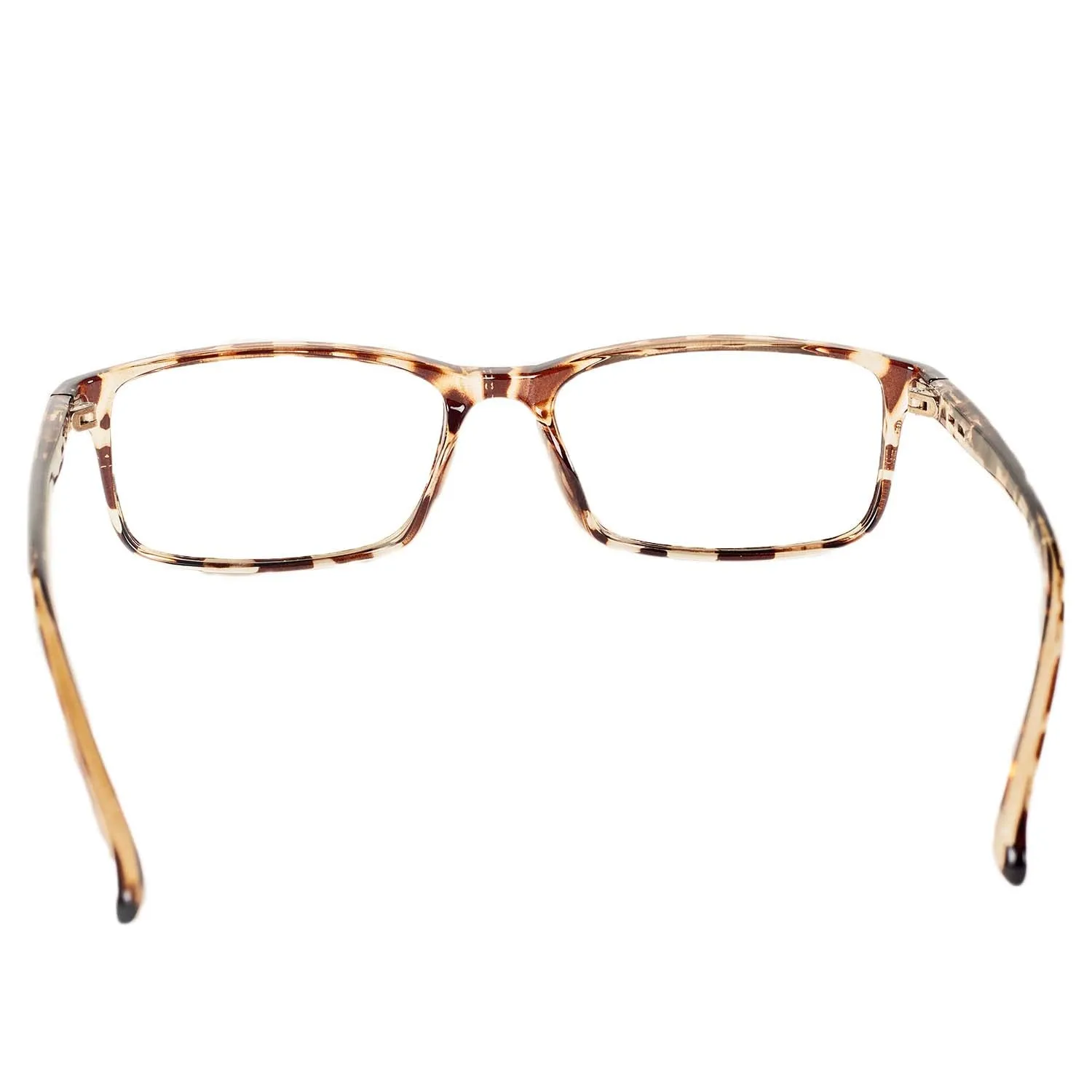 iB-iP Women's Retro Rectangle Thin Rim Black Leopard Fashion Clear Lens Eyeglasses