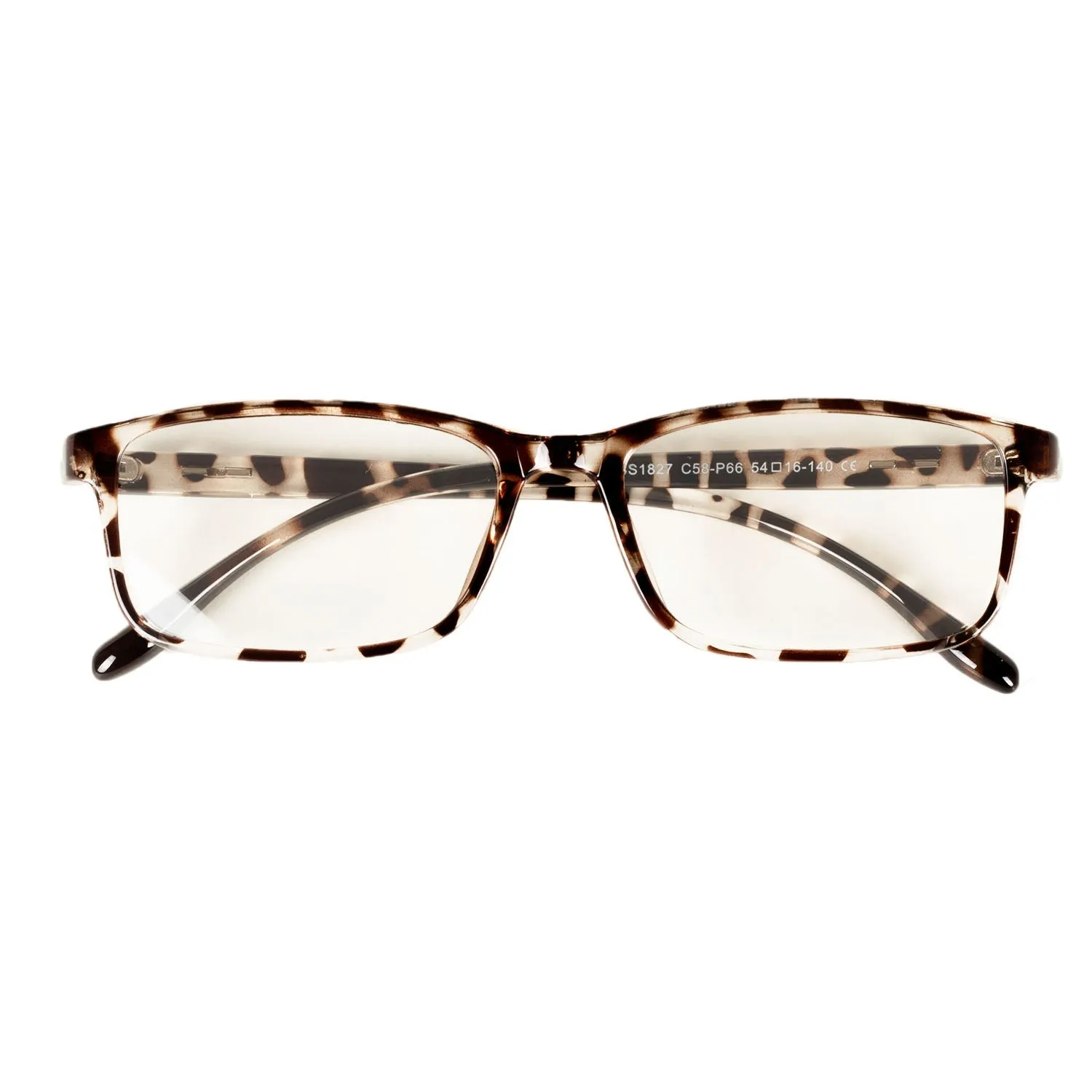 iB-iP Women's Retro Rectangle Thin Rim Black Leopard Fashion Clear Lens Eyeglasses