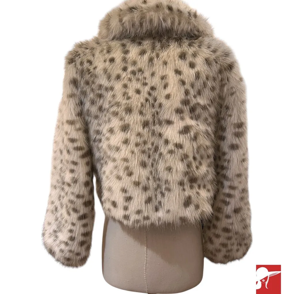 Kate Spade spotted faux fur jacket size XS