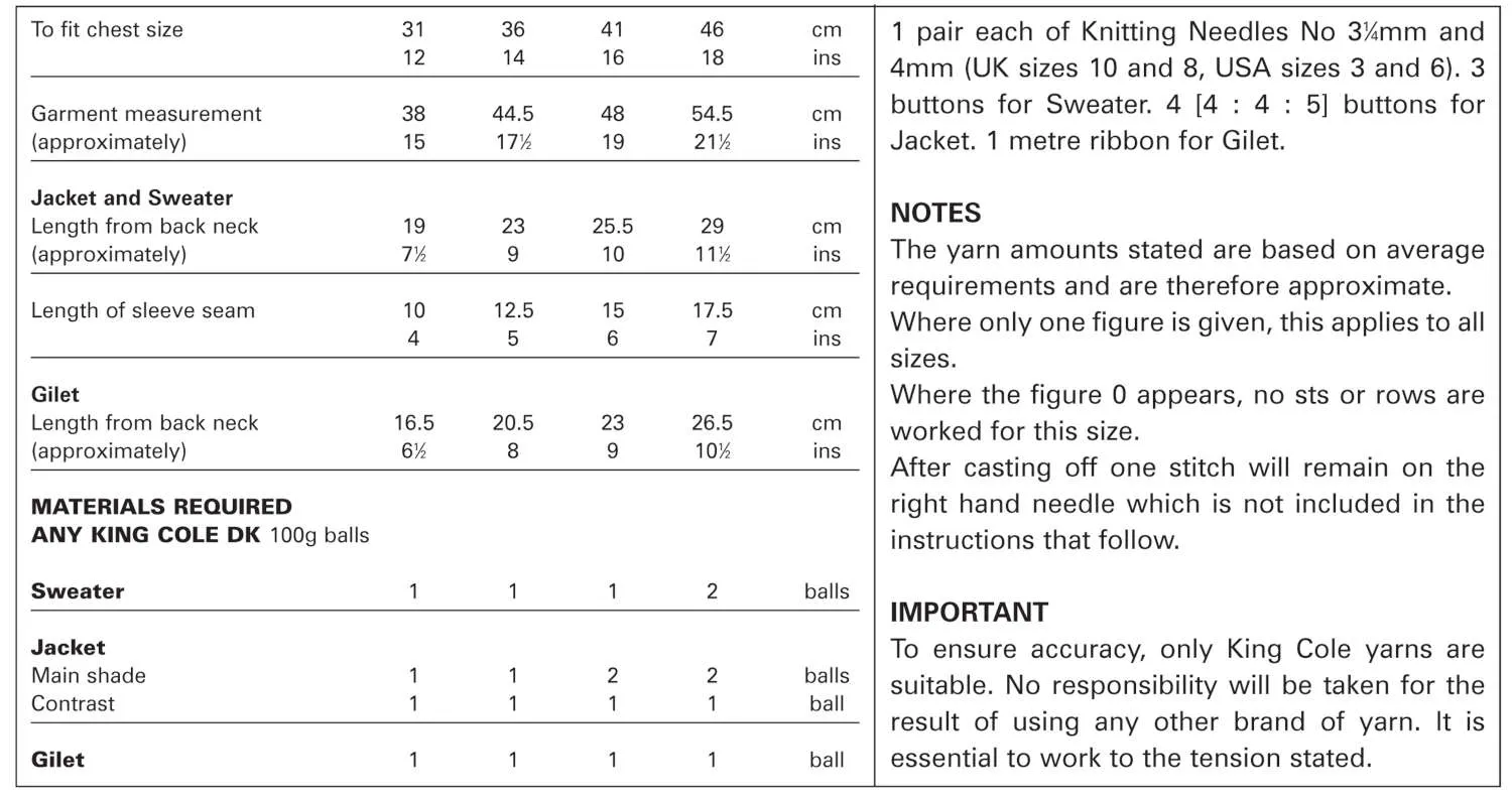 King Cole 2797 Double Knitting Pattern - Baby Jacket, Sweater & Gilet DK (12-18 in)