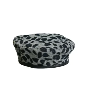 Leopard Fur Hat Autumn and Winter Beret