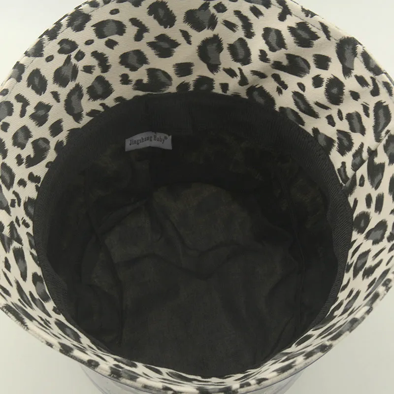 Leopard Fur Hat Bucket Hat Female Summer Sun Protection Sun Hat