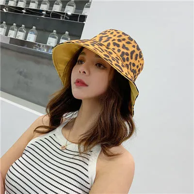 Leopard Fur Hat   Bucket Hat