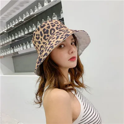 Leopard Fur Hat   Bucket Hat