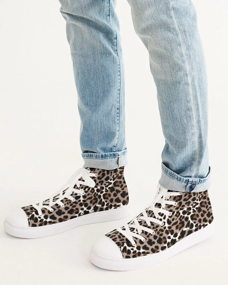 Leopard Fur Men's Hightop Canvas Shoe