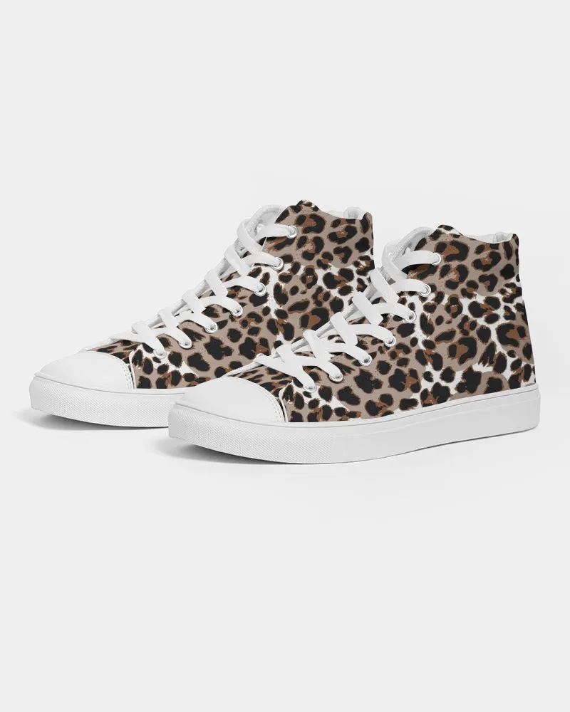 Leopard Fur Men's Hightop Canvas Shoe